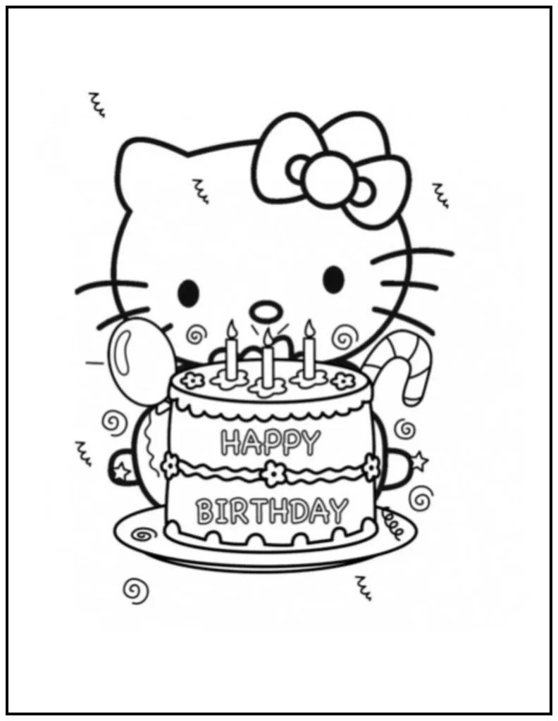 kitty with cake