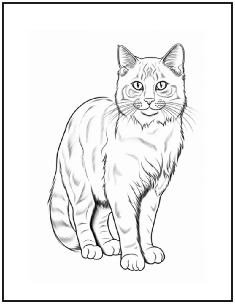 This majestic Maine Coon coloring page