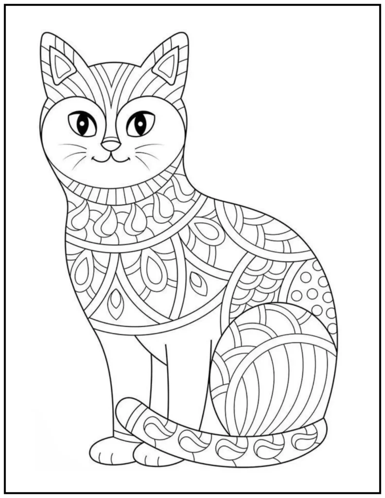This mandala-style sitting cat