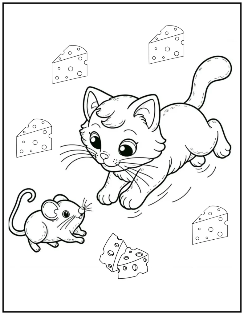 Mouse eith playful cat