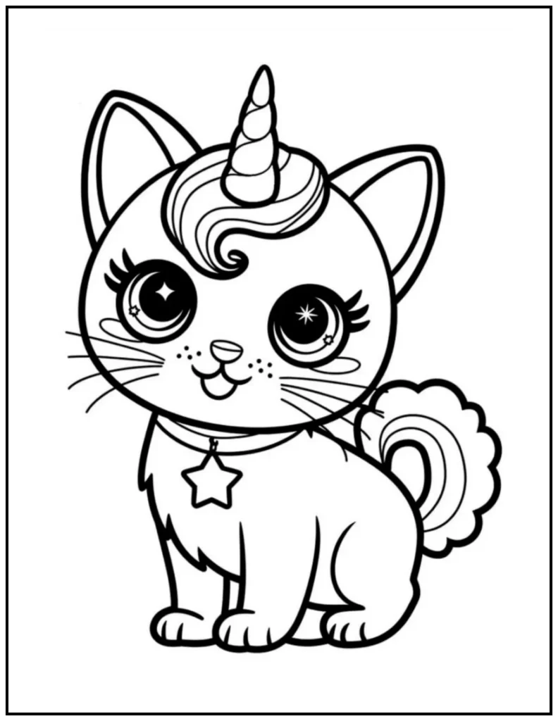 cat with a star pendant