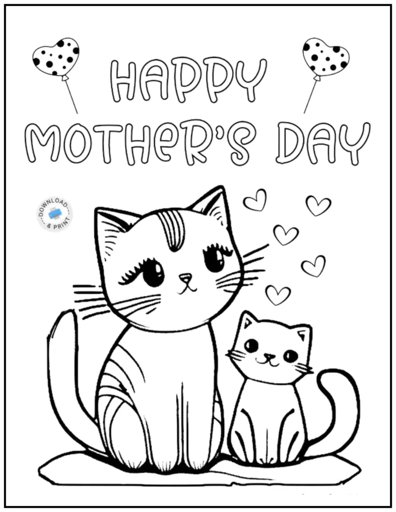 sweet cat with a rose celebrate Mother’s Day love