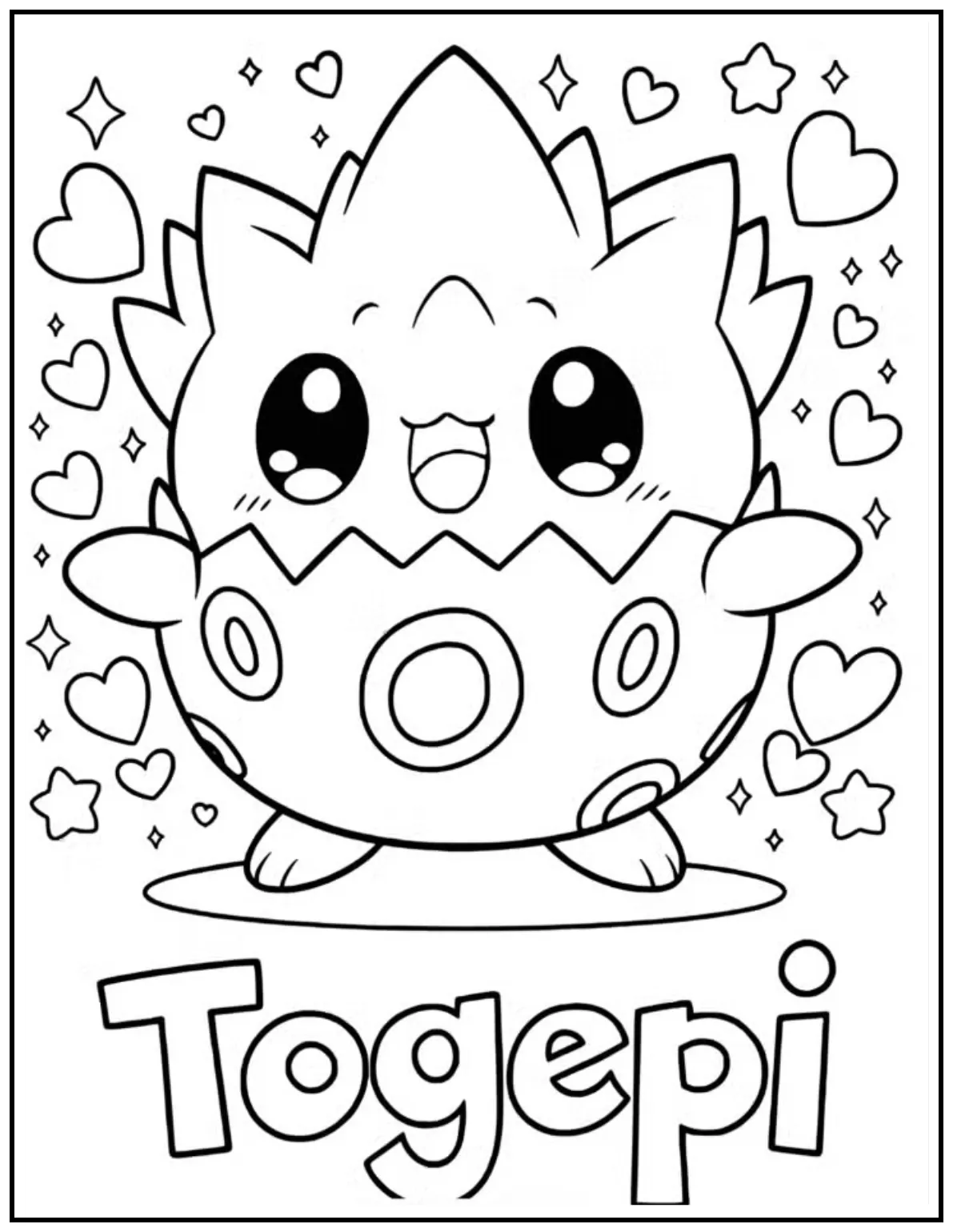 Togepi stands smiling