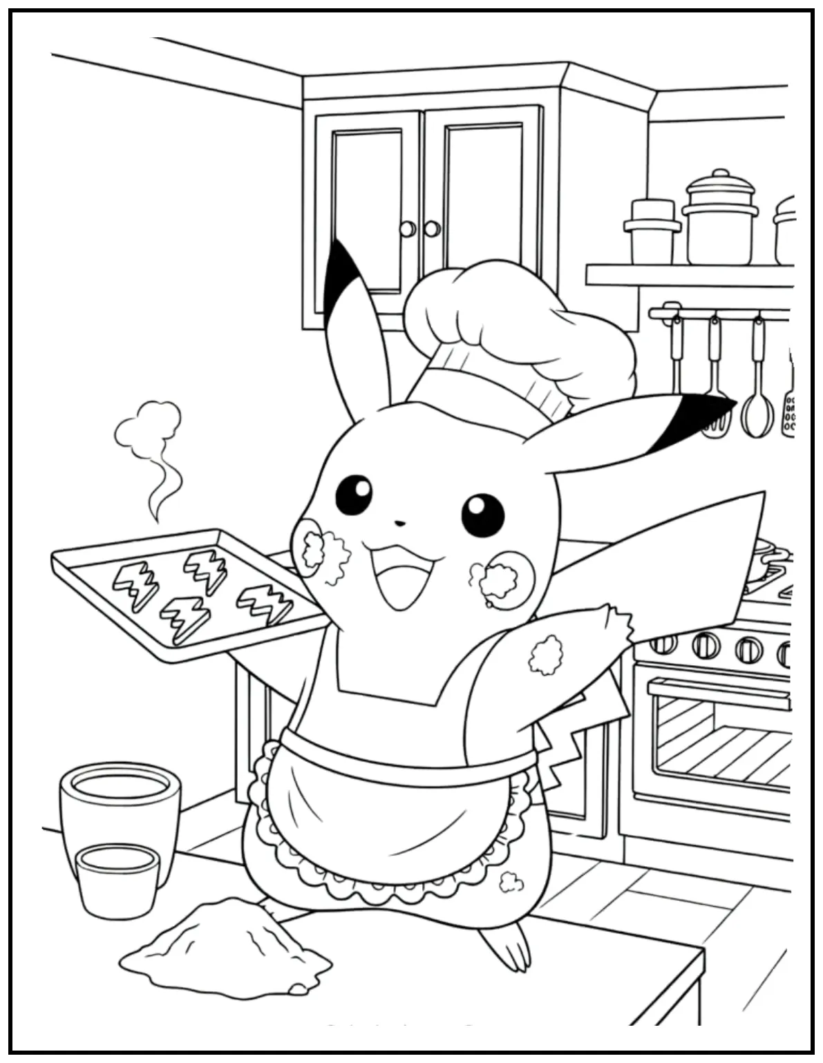 Wearing an apron