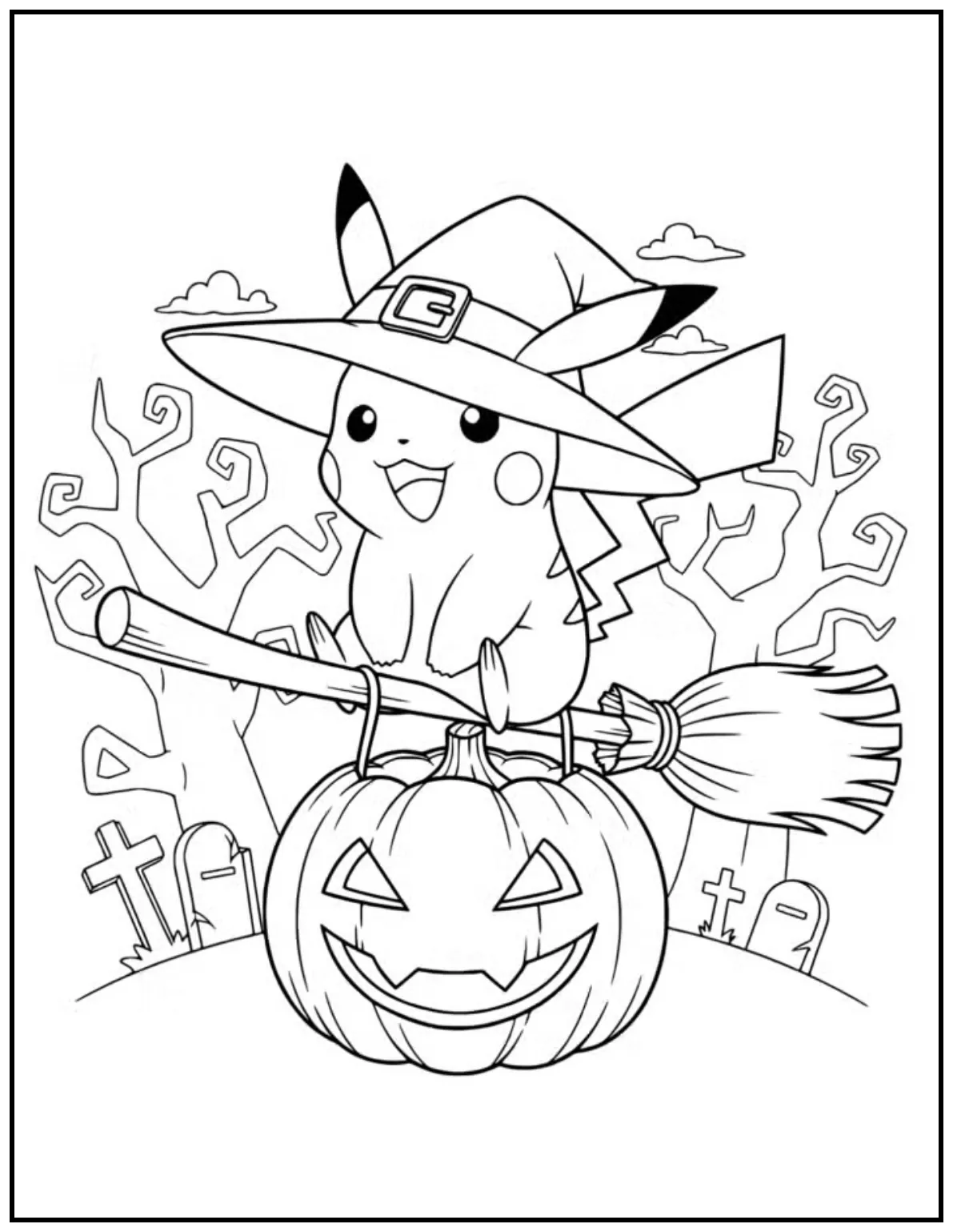 Witch hat on, Pikachu